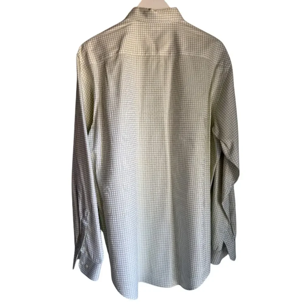 Banana Republic Men’s Green Check Button Down Shirt Size Large 16-16.5
